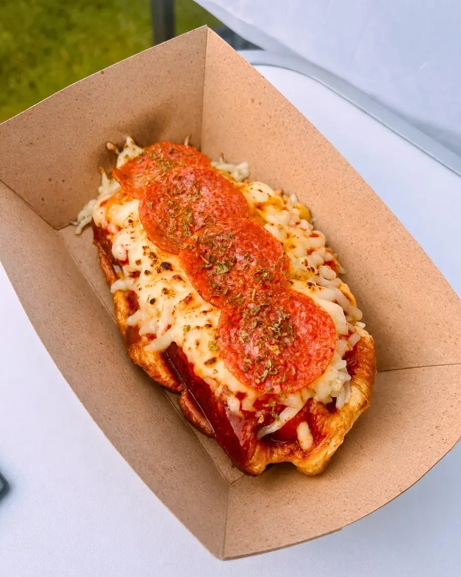 Pizza-style savoury croffle